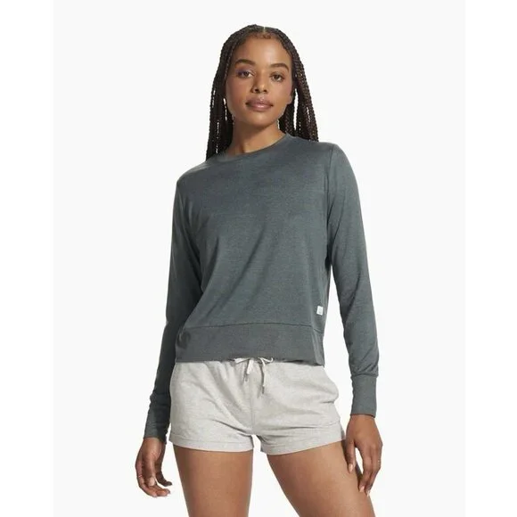 Vuori Daydream Crew Long Sleeve In Green Cape Heather Womens XL Read - Picture 10 of 11